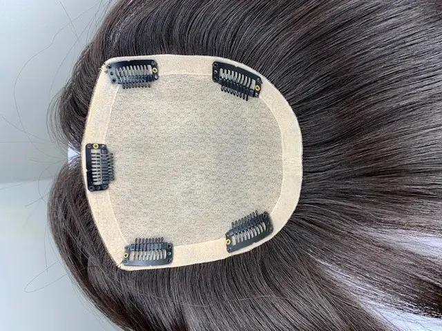 100% Premium Remy Human Hair Topper 5 x 6 Inch Silk Base 4# Medium Brown 16 inch - Image 5