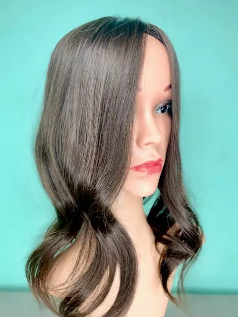 Jessy 16" Virgin Human Hair Topper Medium Brown