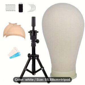 Canvas Head Block With Stand For Styling 21.5 circumference
