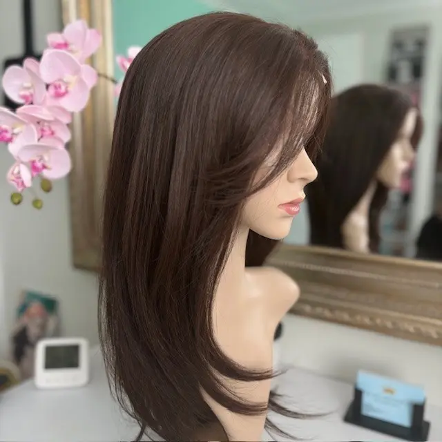 Massey Wig Long Mocca Brown Synthetic 21,5-22,5 cap - Image 3