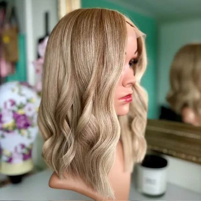 Aria 14'/Lace Top Human Wig Natural Blonde /Ash - Image 3