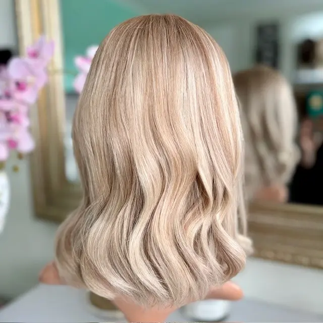 Aria 14'/Lace Top Human Wig Natural Blonde /Ash - Image 4