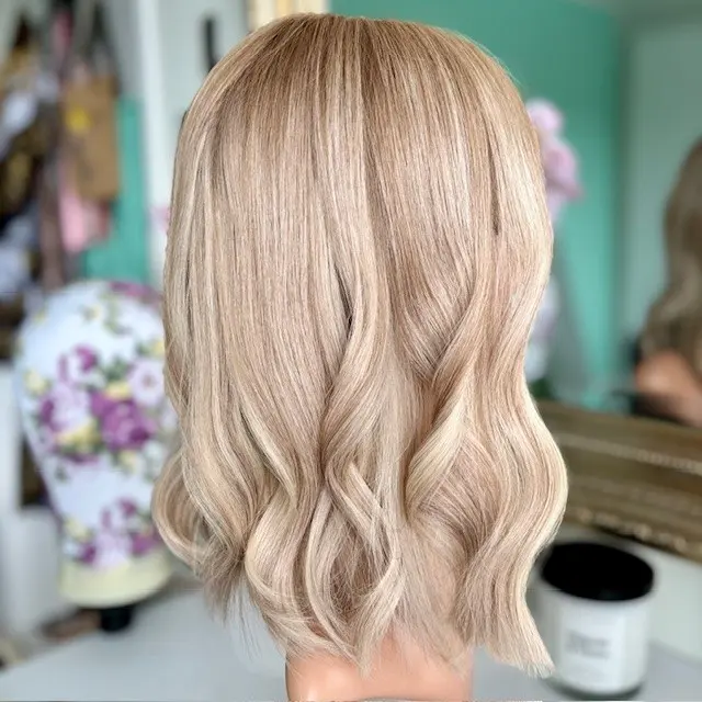 Aria 14'/Lace Top Human Wig Natural Blonde /Ash - Image 5