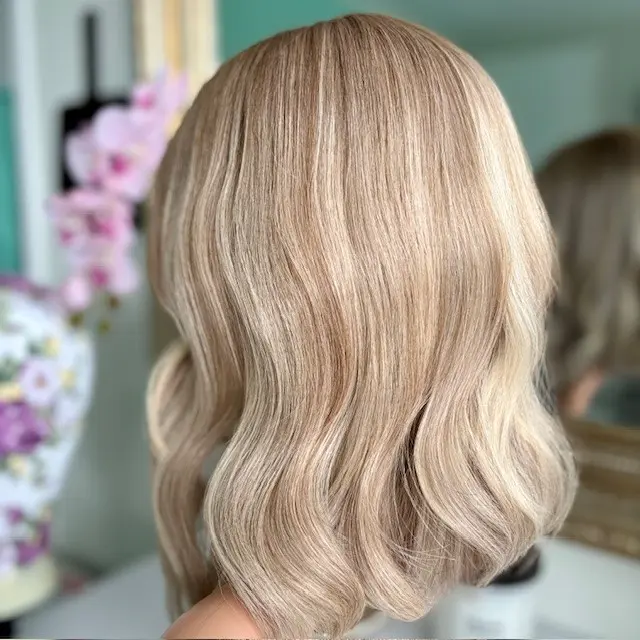 Aria 14'/Lace Top Human Wig Natural Blonde /Ash - Image 6
