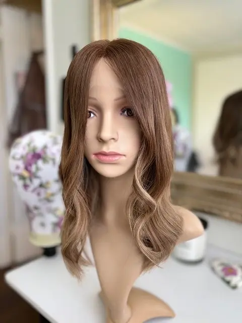 Ava 16"/Medium Brown Balayage Human Wig