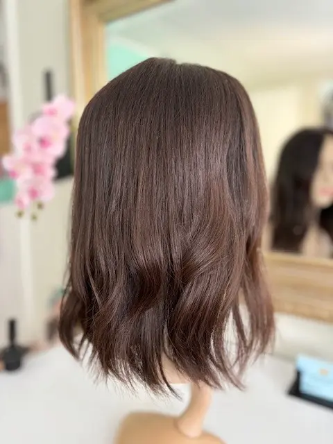 Shilou 16"/Medium Brown Human Wig (slight Layer) - Image 3