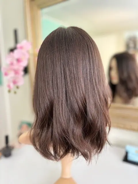 Shilou 16"/Medium Brown Human Wig (slight Layer) - Image 4
