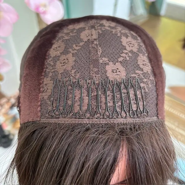 Beatrice 16'/Silk Top Human Wig Natural Medium Brown - Image 5
