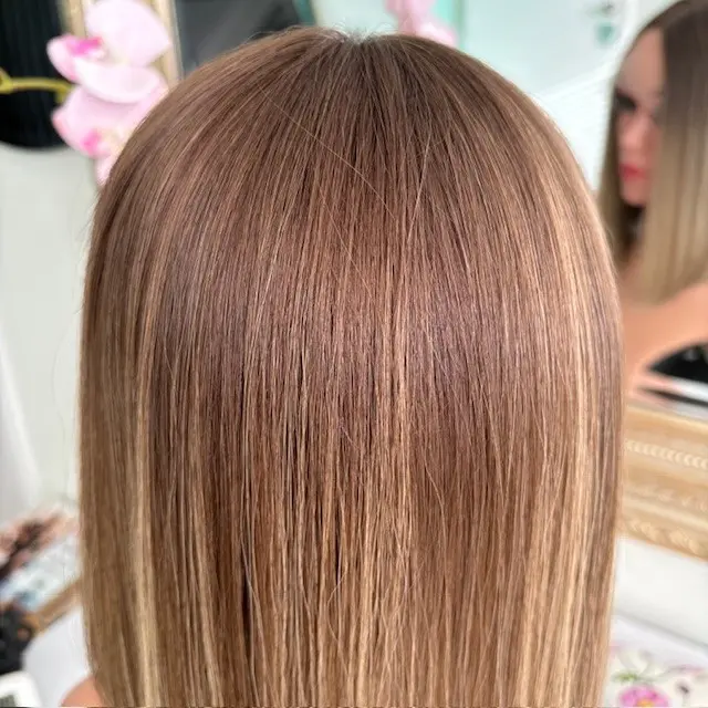 Jenna 12"/Balayage Blonde Human Hair Wig - Image 8
