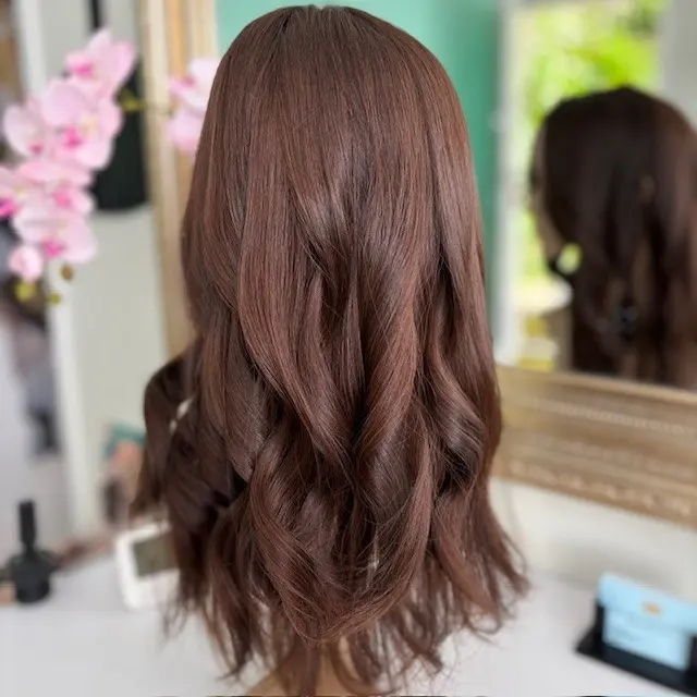 Carrie 22" Silk Topper Medium Brown Human Hair - Image 3
