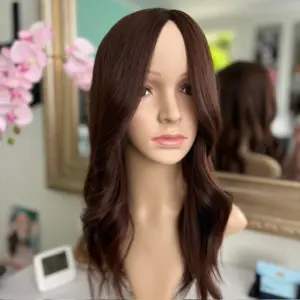 Carrie 22" Silk Topper Medium Brown Human Hair