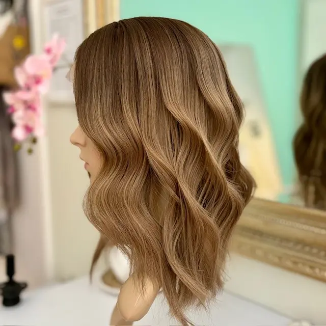 Gabby 16"/Light Brown Balayage Human Wig - Image 5