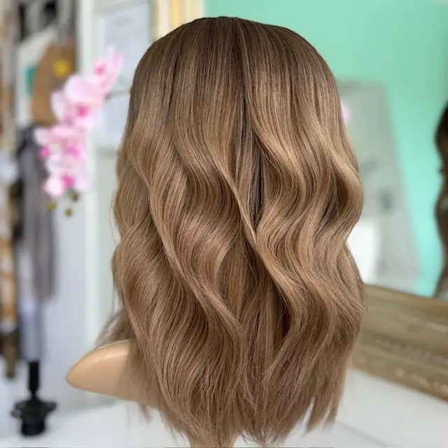 Gabby 16"/Light Brown Balayage Human Wig - Image 6